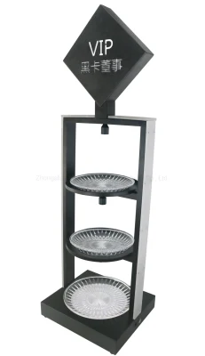 Barra de luz LED de 3 camadas Hardware de armazenamento Prato de frutas Prateleira para bolo pequeno