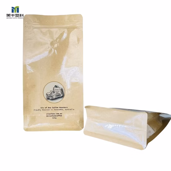 Bolsa de janela de papel kraft biodegradável para tempero/salada/molho/doces/café/sacos de embalagem de plástico/saco de zíper para armazenamento de alimentos para embalagem de grau bpa com zíper